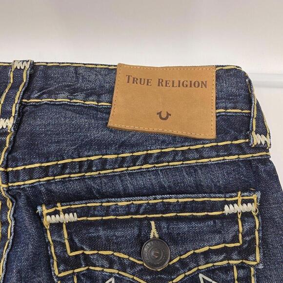 True Religion Ricky SUPER Stitch Geno Slim Fit‎ Mens Blue Jeans 32 x 27 (EA-5) - Picture 9 of 16